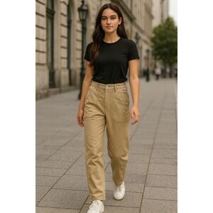 NEW $100 G Star Raw Pants Small 25 3D Fatigue Boyfriend Pant Westpoint Khaki Tan